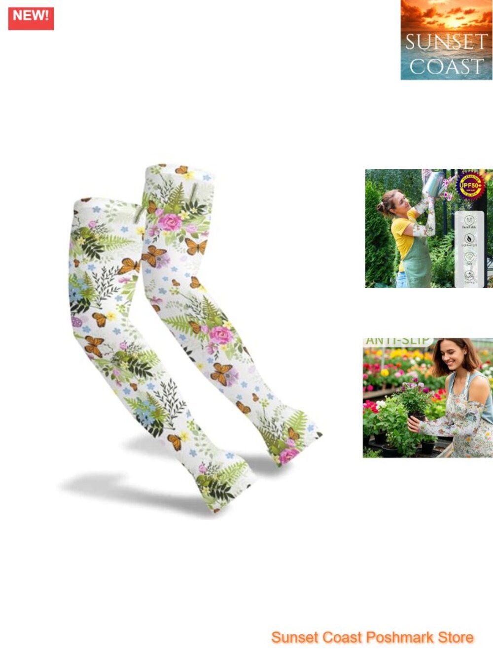 UV UPF 50+ Cooling Arm Sleeves with Thumbholes for Gardening